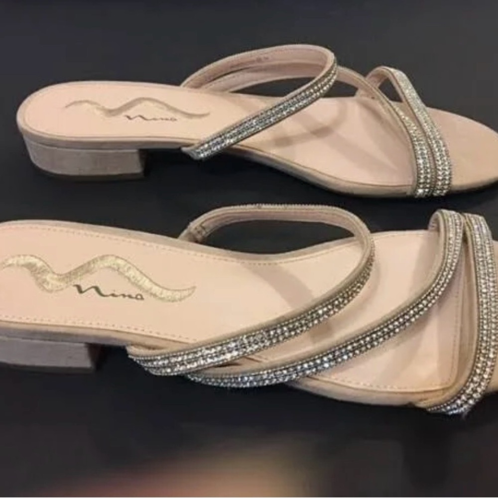 Nina Women's Beige Sparkling Sandals